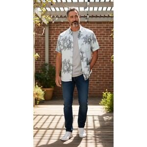 Vintage Super Cool Brand Koi Fish All Over Print Hawaiian Shirt Men's Size S #?